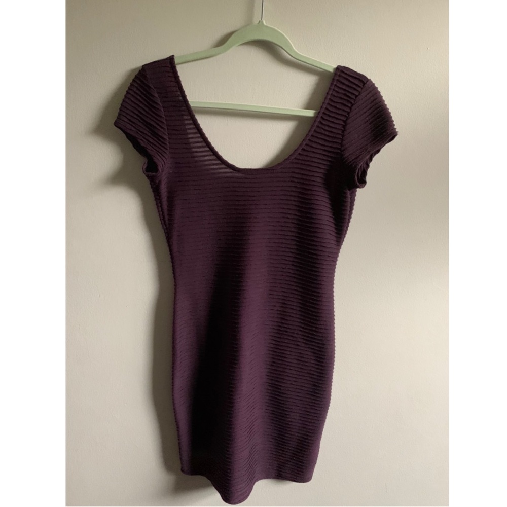 WINDSOR- purple ribbed dress